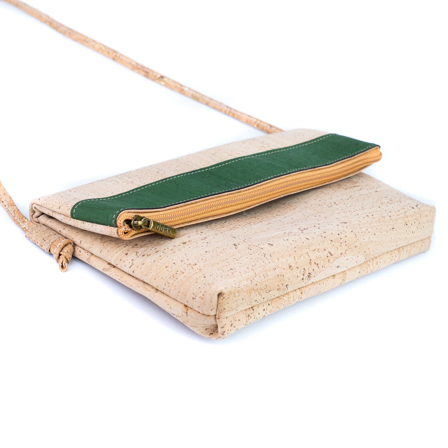 Cork Crossbody Bag with Zipper - Vegan Shoulder Bag BAGP-355