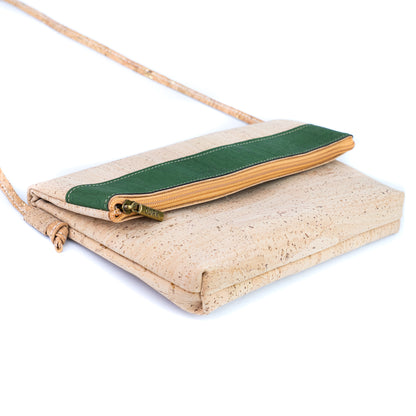 Cork Crossbody Bag with Zipper - Vegan Shoulder Bag BAGP-355