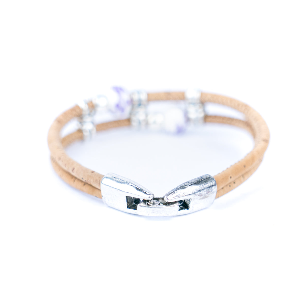 Natural cork cord  alloy accessories handmade women's bracelet BR-421-MIX-5
