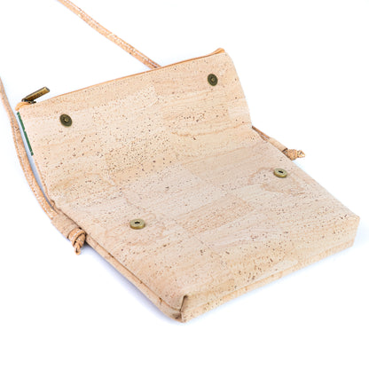 Cork Crossbody Bag with Zipper - Vegan Shoulder Bag BAGP-355