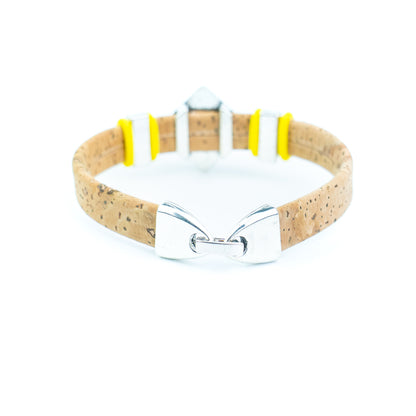 Portuguese Handmade 10mm Flat Cork Bracelet with Colorful Pattern – Pack of 5pcs- DBR-052-MIX-5