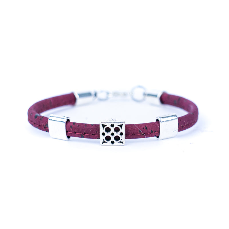 5mm flat colored cork wire and alloy hardware handmade women&