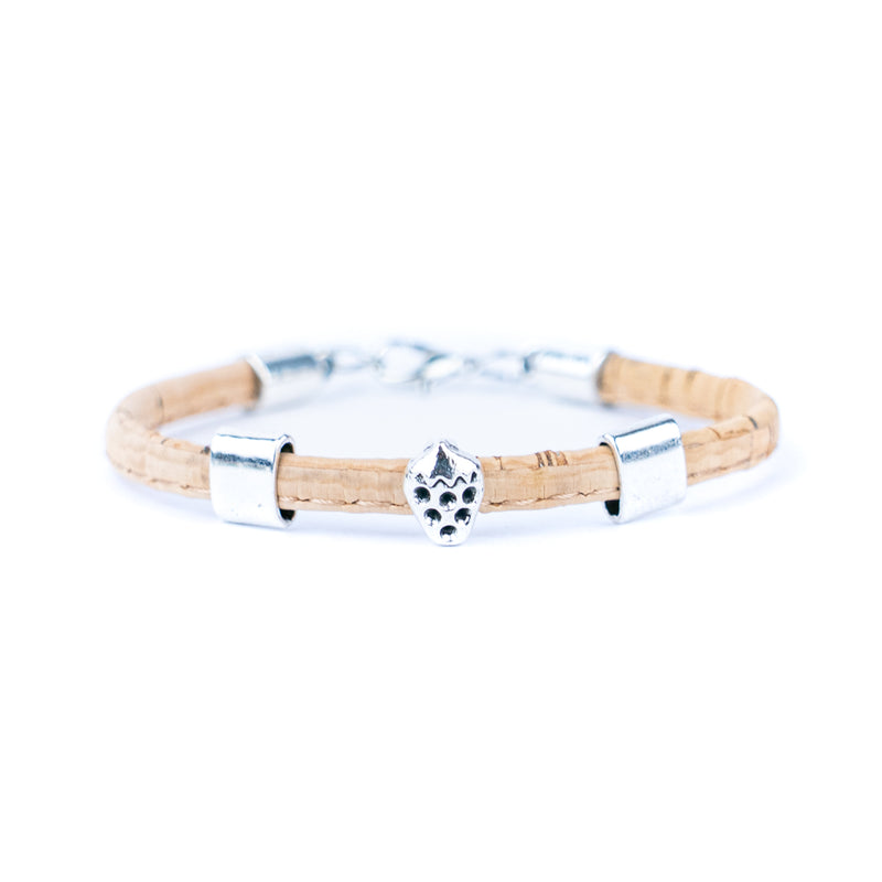 5mm flat colored cork wire and alloy strawberry hardware handmade women&