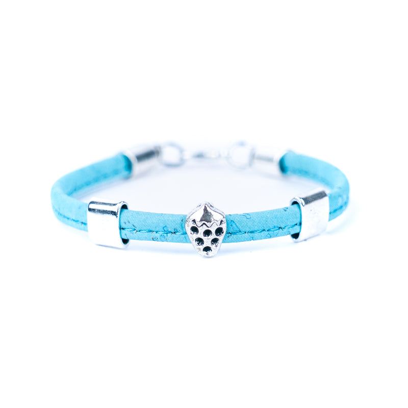 5mm flat colored cork wire and alloy strawberry hardware handmade women&