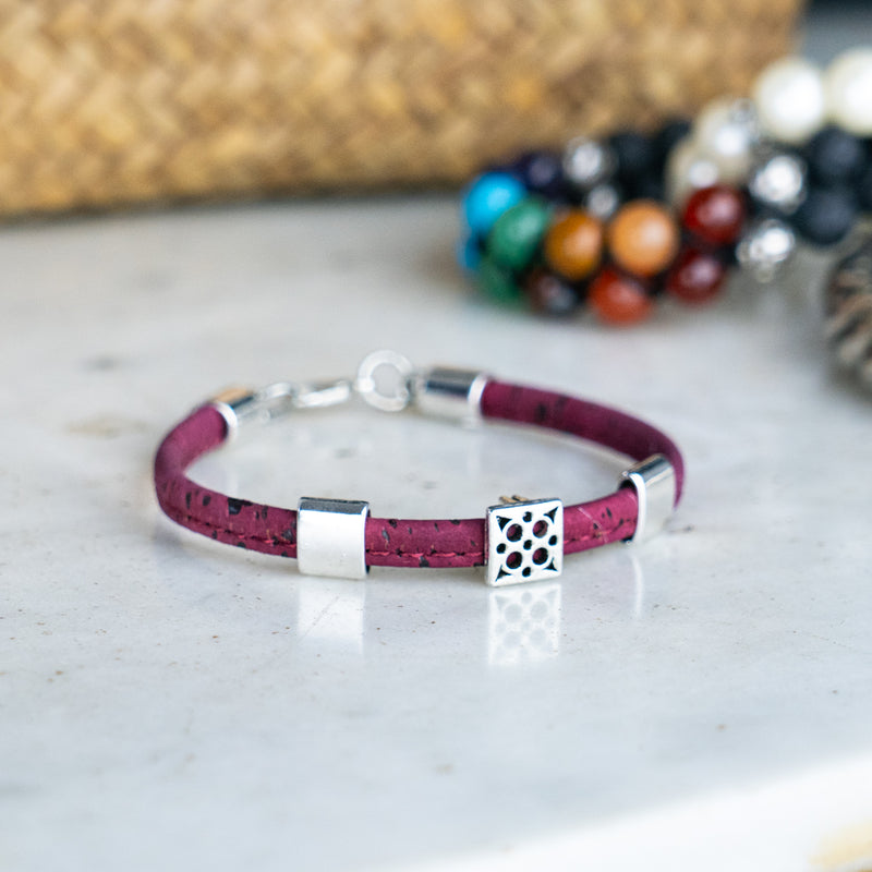 5mm flat colored cork wire and alloy hardware handmade women&