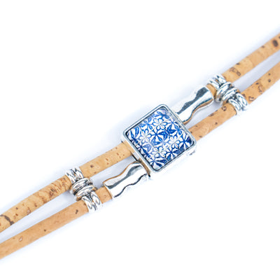 Portuguese cork bracelet · Traditional tile style cork cord handmade bracelet DBR-013-5(RANDOM)
