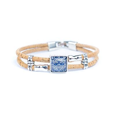 Portuguese cork bracelet · Traditional tile style cork cord handmade bracelet DBR-013-5(RANDOM)