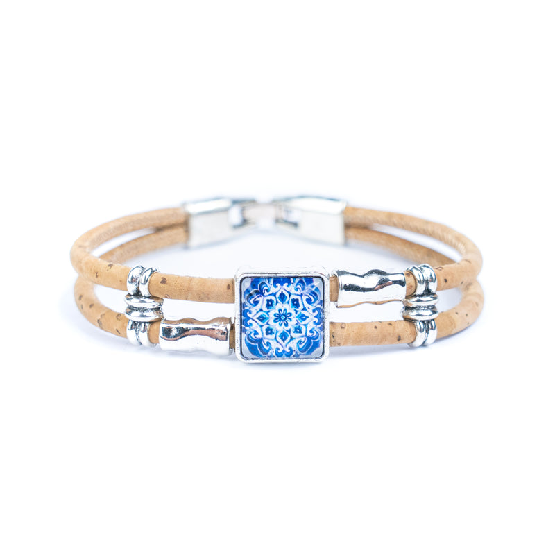 Portuguese cork bracelet · Traditional tile style cork cord handmade bracelet DBR-013-5(RANDOM)