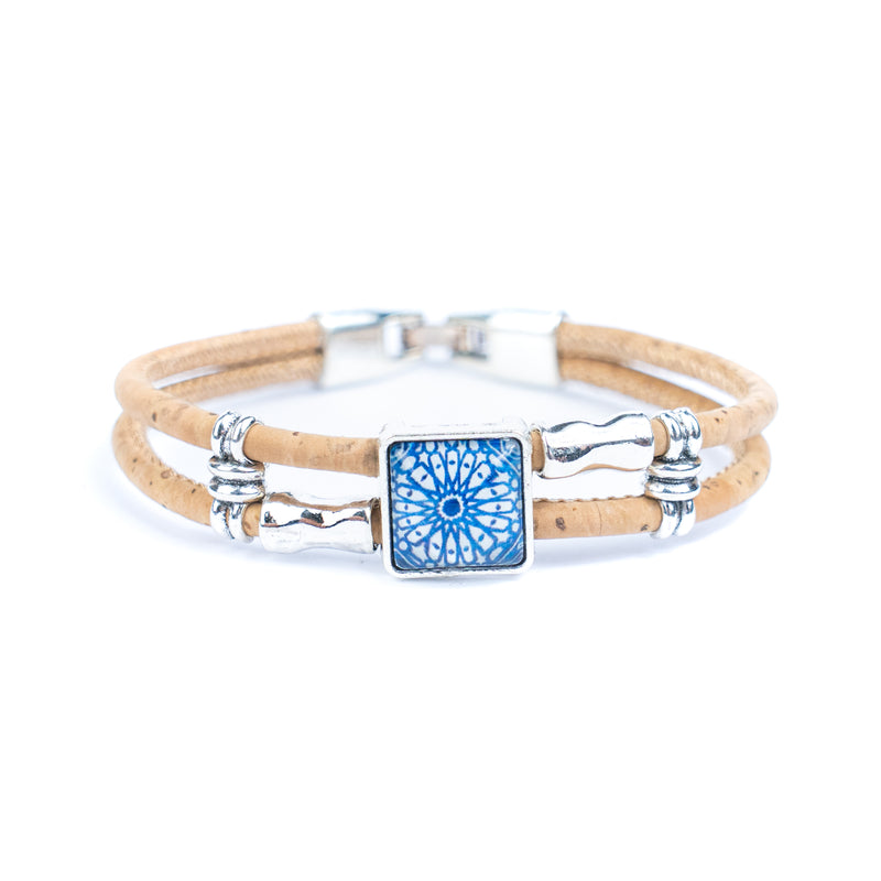 Portuguese cork bracelet · Traditional tile style cork cord handmade bracelet DBR-013-5(RANDOM)