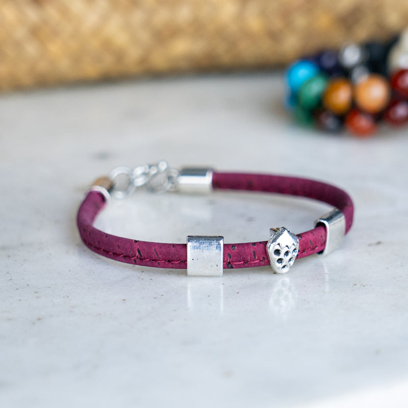 5mm flat colored cork wire and alloy strawberry hardware handmade women&