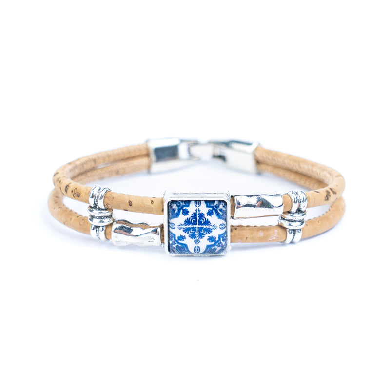Portuguese cork bracelet · Traditional tile style cork cord handmade bracelet DBR-013-5(RANDOM)