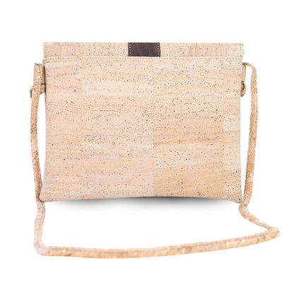 Cork Crossbody Bag with Color Stripe - Vegan Shoulder Bag BAGP-356