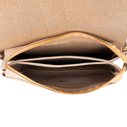 Cork Crossbody Bag with Color Stripe - Vegan Shoulder Bag BAGP-356