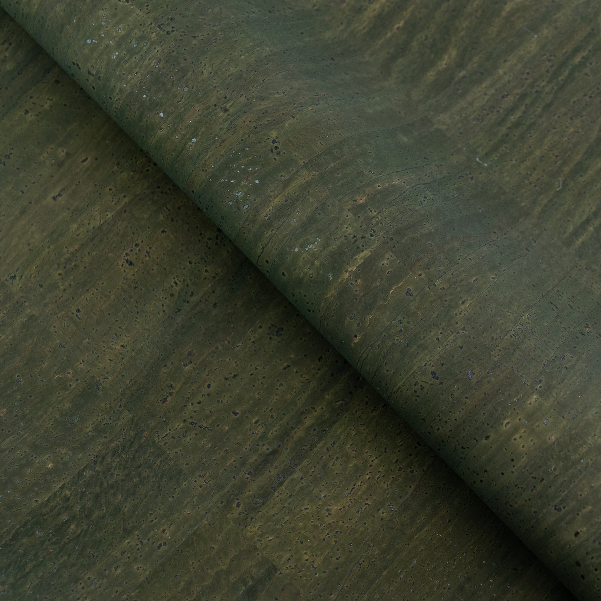 Deep Olive Green Natural Cork Fabric – Microfiber Backing COF-705