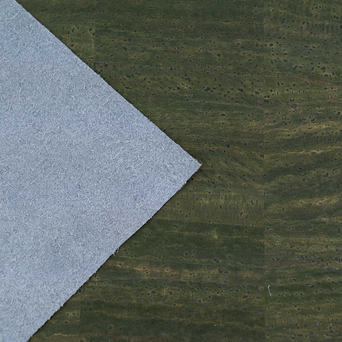 Deep Olive Green Natural Cork Fabric – Microfiber Backing COF-705