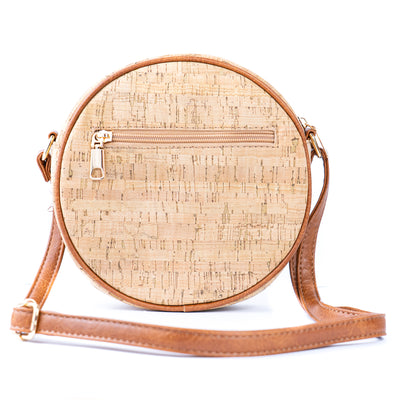 Floral Printed Cork Round Crossbody Bag BAGD-593