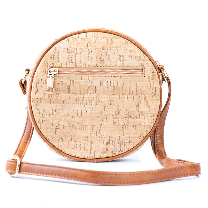 Floral Printed Cork Round Crossbody Bag BAGD-593