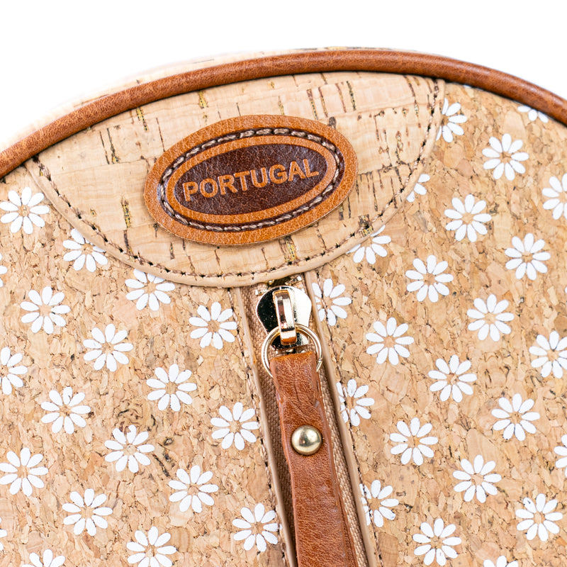 Floral Printed Cork Round Crossbody Bag BAGD-593