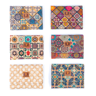 Colorful Patterned Cork Wallet BAGD-596-6（6units）