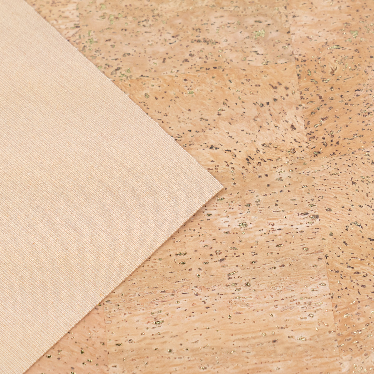 Natural Cork Fabric with Gold Flecks COF-709