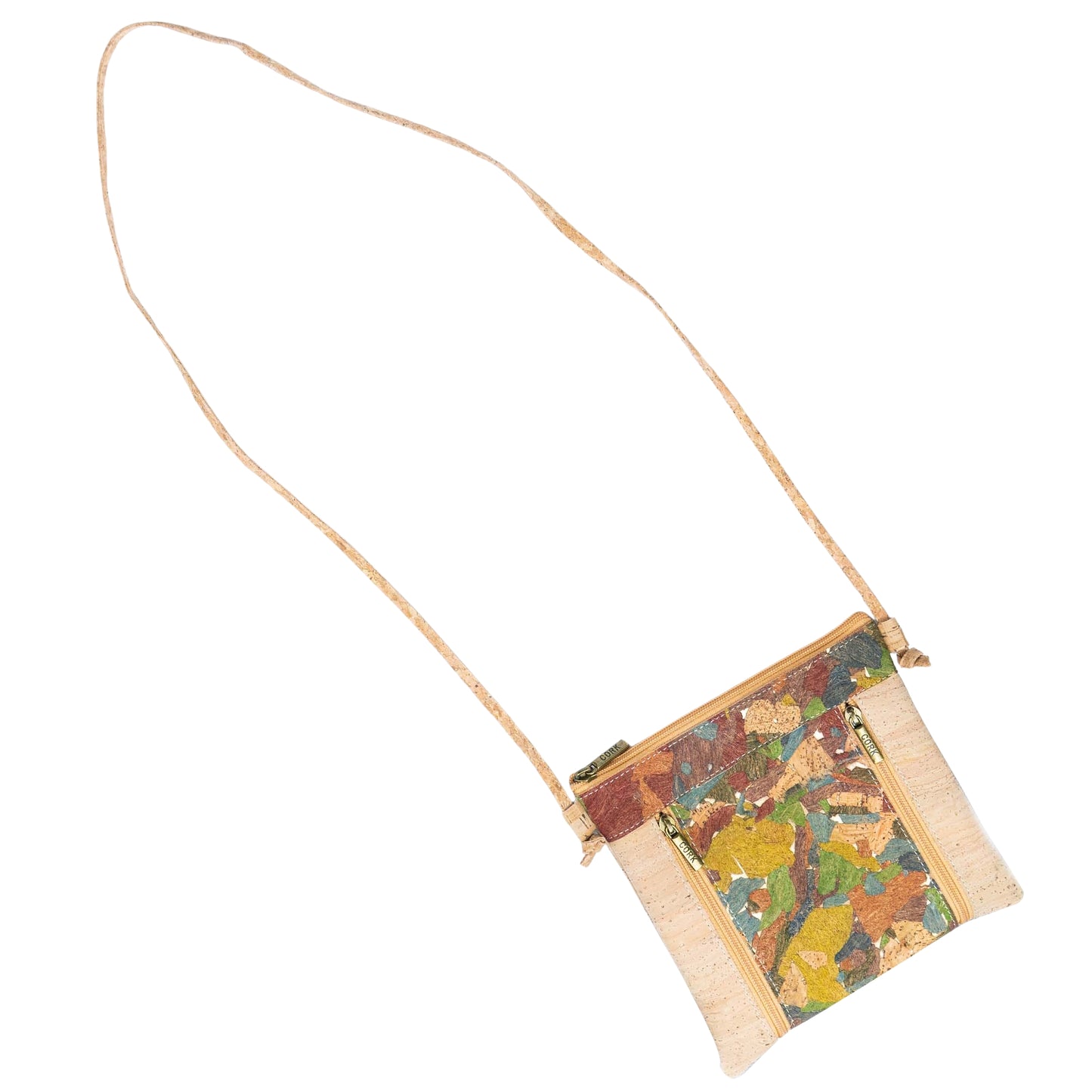 Cork Crossbody Bag with Dual Front Zippers BAGP-319