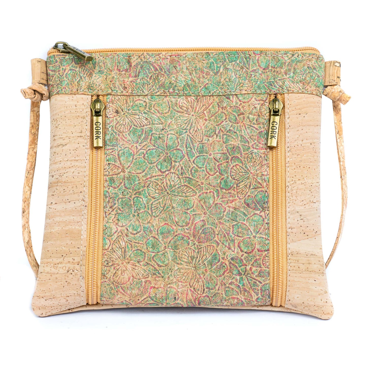 Cork Crossbody Bag with Dual Front Zippers BAGP-319