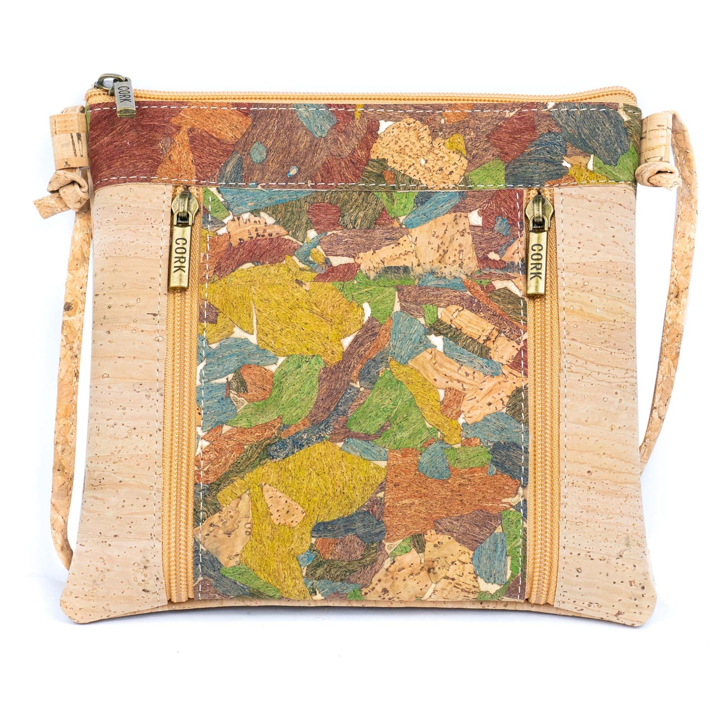 Cork Crossbody Bag with Dual Front Zippers BAGP-319