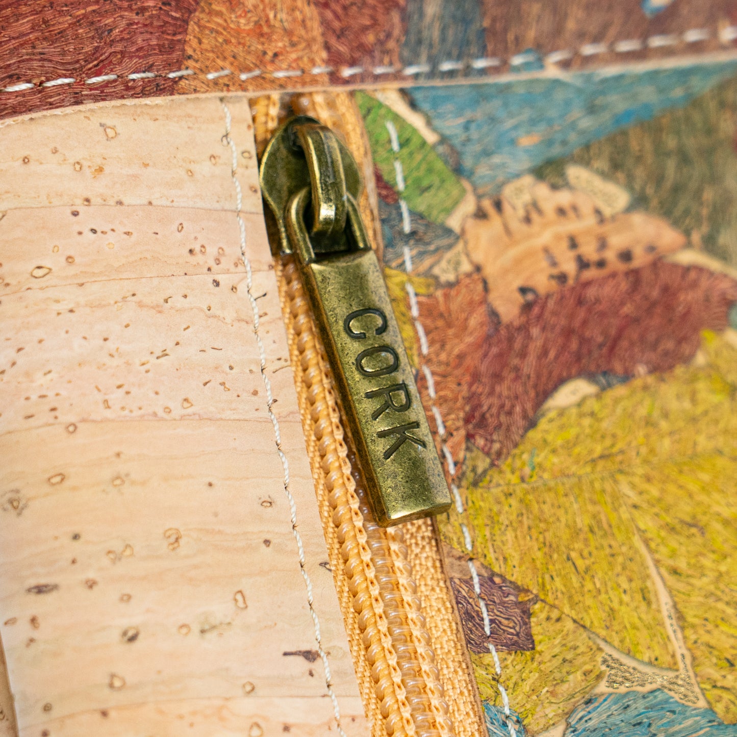 Cork Crossbody Bag with Dual Front Zippers BAGP-319