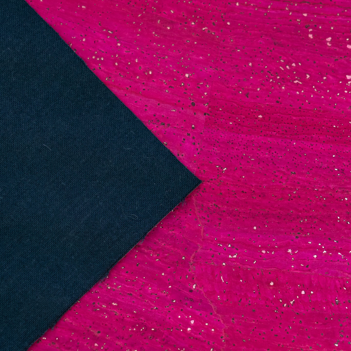 Bright Pink Cork Fabric with Rose Gold Sparkles COF-712
