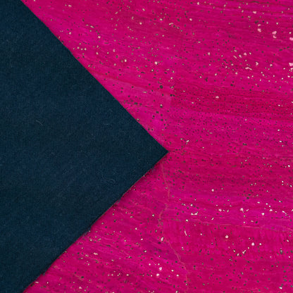 Bright Pink Cork Fabric with Rose Gold Sparkles COF-712
