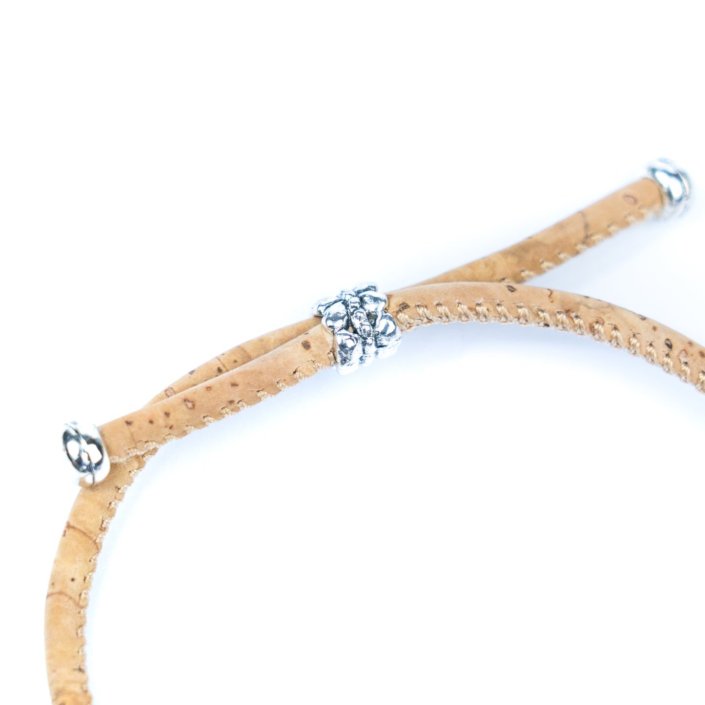 Handcrafted bracelet with natural cork thread and Colorful Ceramic beads.BRW-024-MIX-10