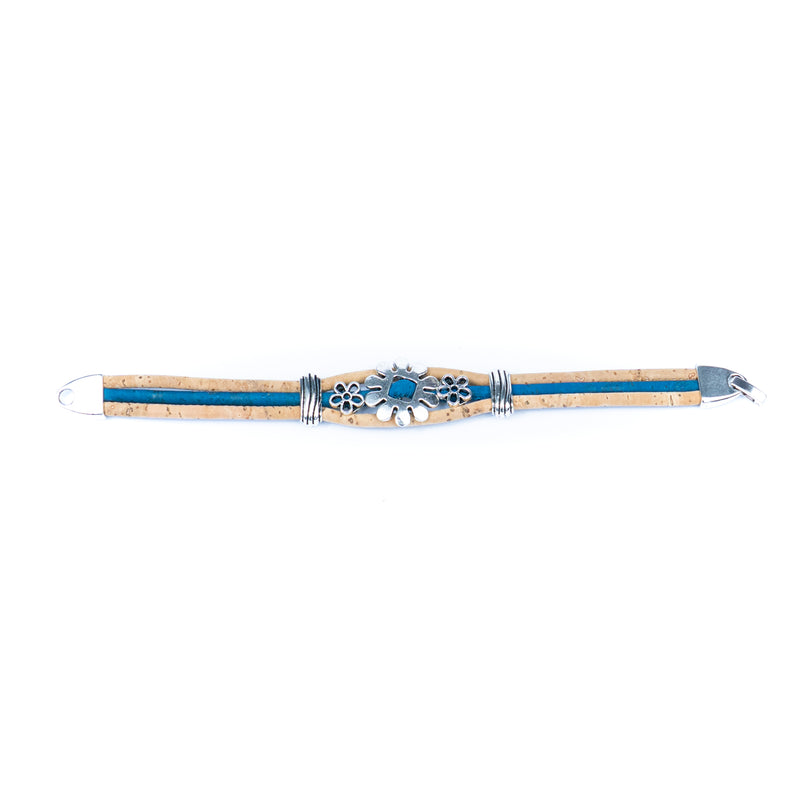 Natural cork cord and alloy hardware  flower handmade women&