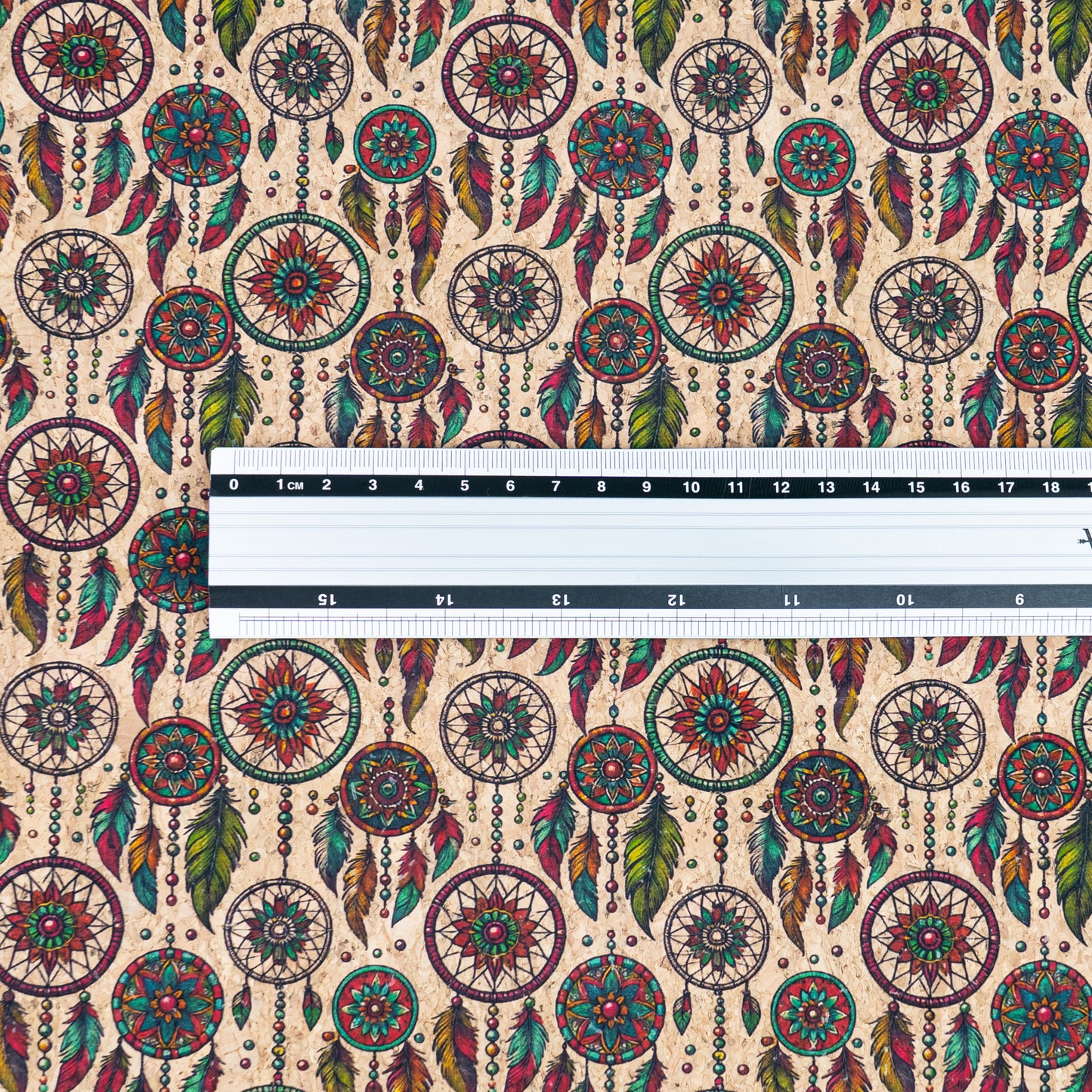 Colorful Dreamcathers Pattern Cork Fabric COF-772