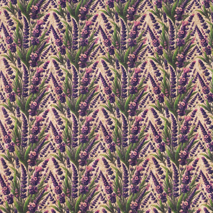 Vintage Lavender Field Pattern Cork Fabric COF-767