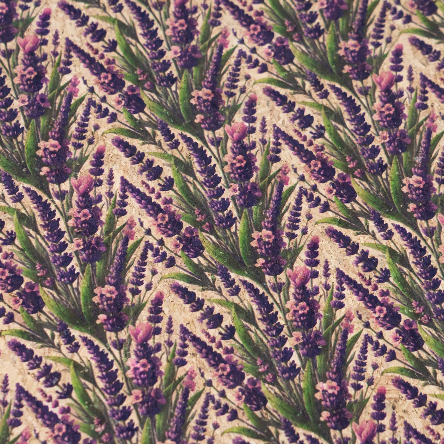 Vintage Lavender Field Pattern Cork Fabric COF-767