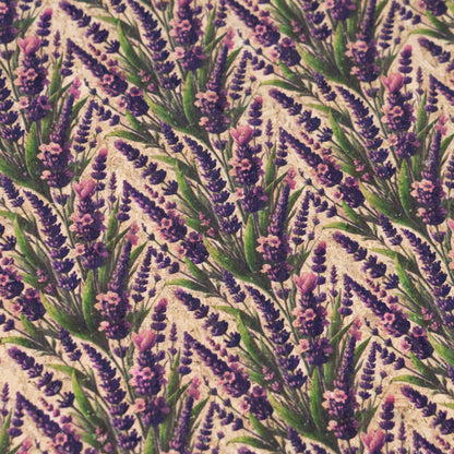 Vintage Lavender Field Pattern Cork Fabric COF-767