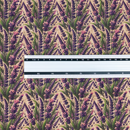 Vintage Lavender Field Pattern Cork Fabric COF-767