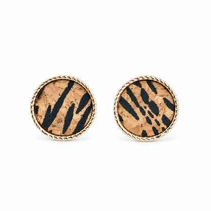 Natural Cork Round Stud Earrings Set – 6 Pairs-ER-216-MIX-6