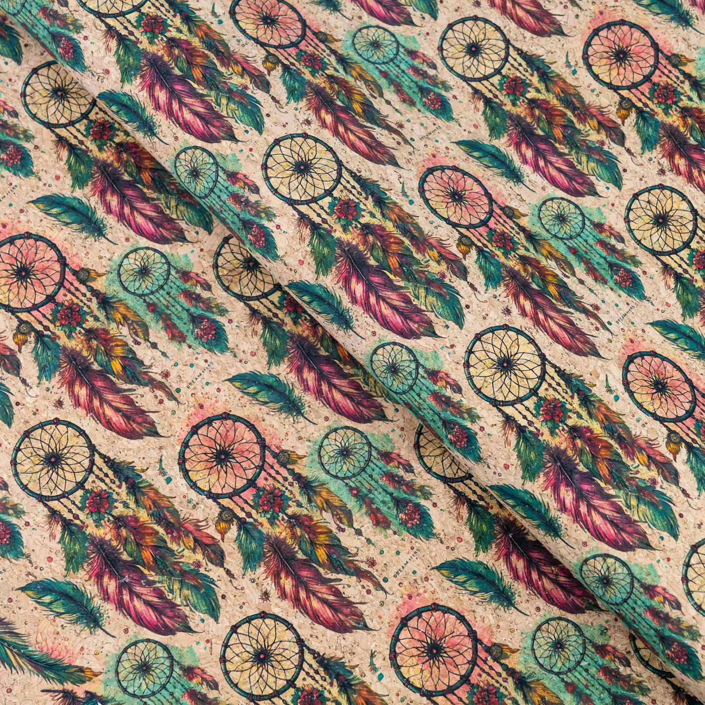 Spiritual Collection - Dreamcatcher Pattern Cork Fabric COF-741