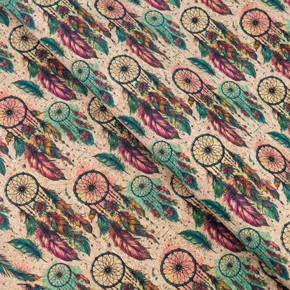 Spiritual Collection - Dreamcatcher Pattern Cork Fabric COF-741