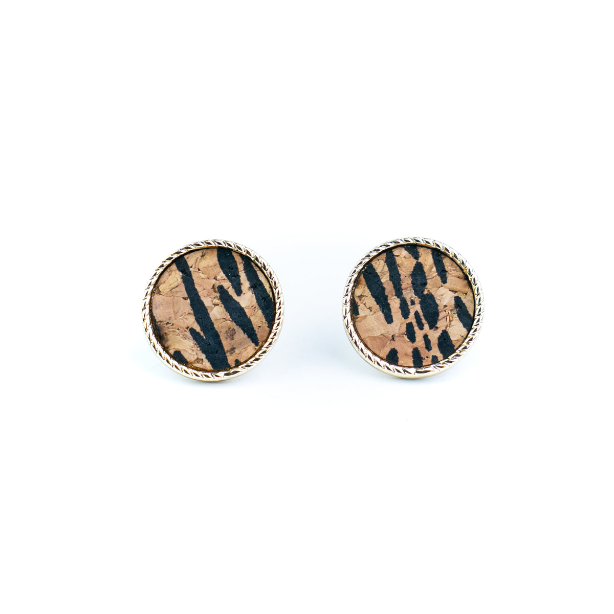 Natural Cork Round Stud Earrings Set – 6 Pairs-ER-216-MIX-6