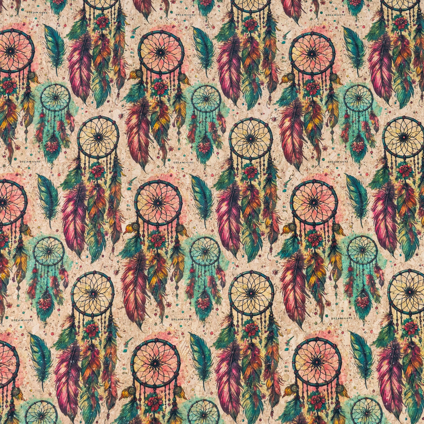 Spiritual Collection - Dreamcatcher Pattern Cork Fabric COF-741