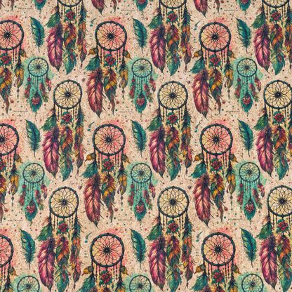 Spiritual Collection - Dreamcatcher Pattern Cork Fabric COF-741