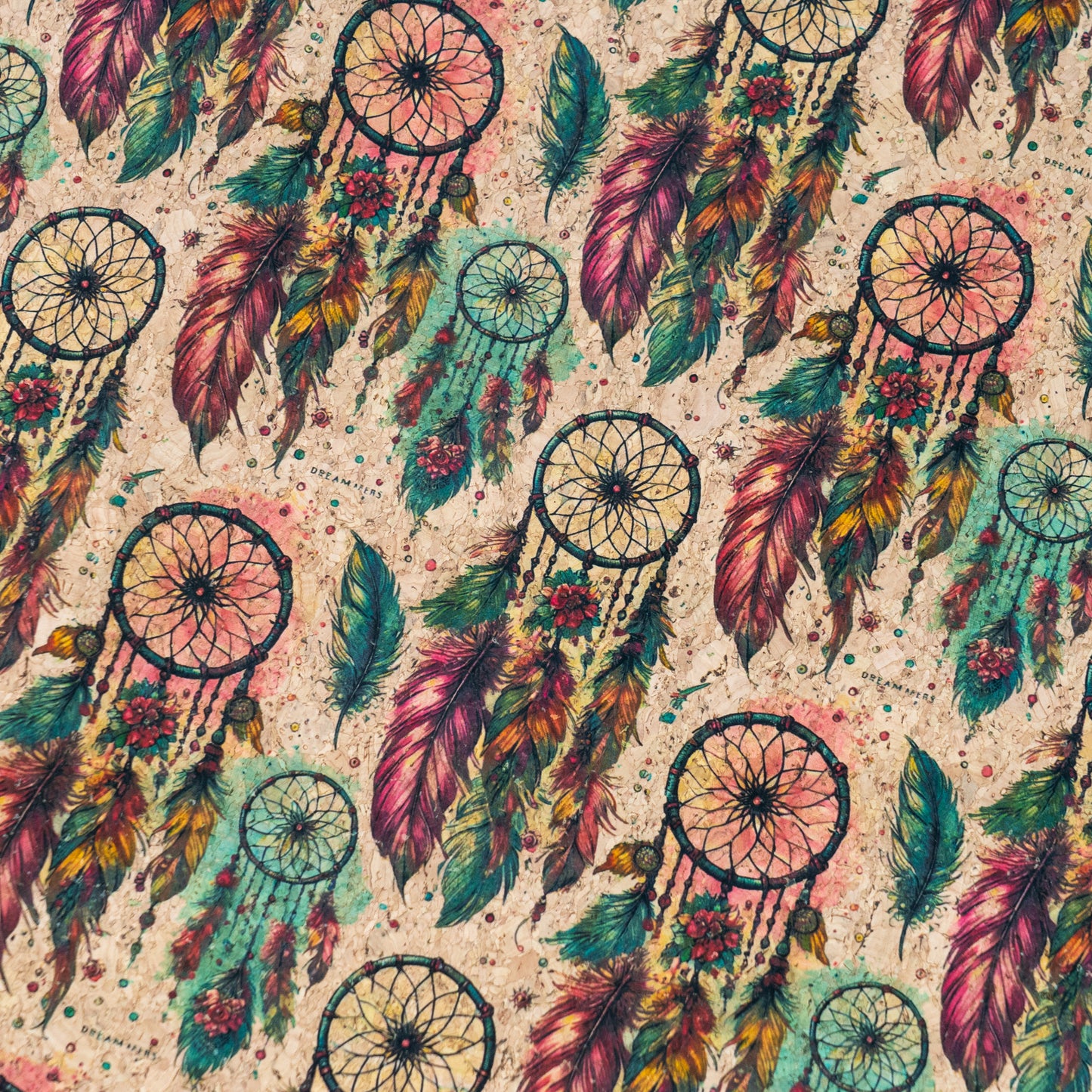 Spiritual Collection - Dreamcatcher Pattern Cork Fabric COF-741