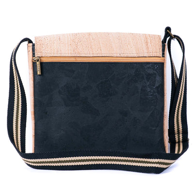 Natural & Black Cork Men's Crossbody Bag BAGP-295