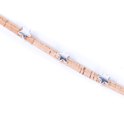 Cork jewelry cork Bracelet for women natural cork with featherhandmade bracelet BR-410-MIX-6