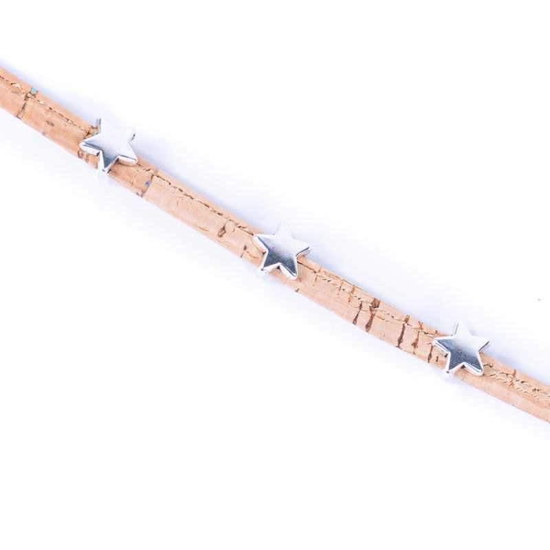 Cork jewelry cork Bracelet for women natural cork with featherhandmade bracelet BR-410-MIX-6