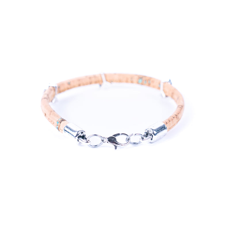 Cork jewelry cork Bracelet for women natural cork with featherhandmade bracelet BR-410-MIX-6
