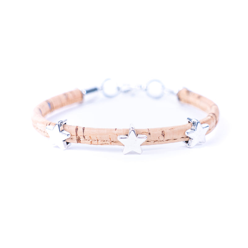 Cork jewelry cork Bracelet for women natural cork with featherhandmade bracelet BR-410-MIX-6