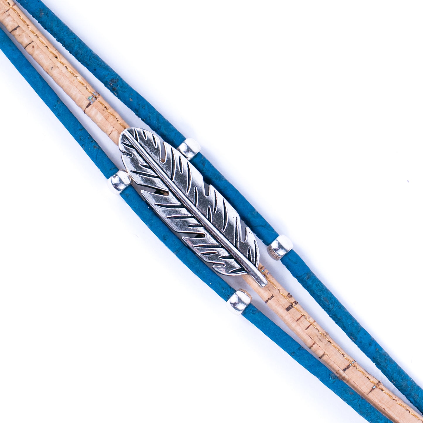 Cork jewelry cork Bracelet for women natural cork with featherhandmade bracelet BR-218-MIX-5